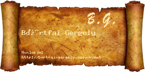 Bártfai Gergely névjegykártya